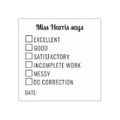 チェックボックスクラスルーム先生レビュー ラバースタンプ (インプリント)