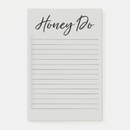 チェックボックス付きハニードーリスト灰色のメモ帳 ポストイット (正面)