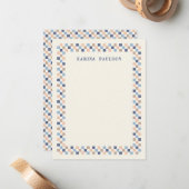 チェックボードフレーム 便箋 カード - ネイビー (正面/裏面インサイチュ)