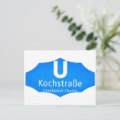 チェックポイントCharlie、Kochstrabe、UBahn、Blue、White ポストカード (スタンド正面)