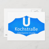 チェックポイントCharlie、Kochstrabe、UBahn、Blue、White ポストカード (正面/裏面)