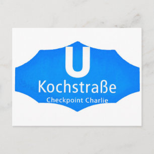 チェックポイントCharlie、Kochstrabe、UBahn、Blue、White ポストカード