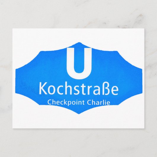 チェックポイントCharlie、Kochstrabe、UBahn、Blue、White ポストカード (正面)