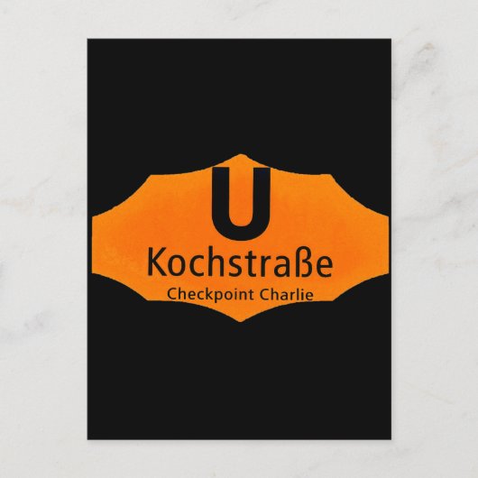 チェックポイントCharlie、Kochstrabe、UBahn、Orange、Blk ポストカード (正面)