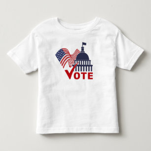 チェックマーク付きのアメリカ国旗 トドラーTシャツ