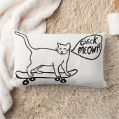 チェックミオウプニースケートボーディングキャット白黒 ランバークッション (ブランケット)