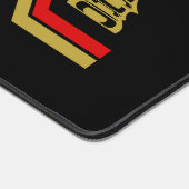 チェックメイトのチェス選手の引用文赤金ゴールド デスクマット (コーナー)