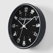 チェックメイトチェスの壁時計 – 黒 壁時計 (傾斜)
