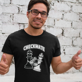 チェックメイトチェストーナメントアートブラックアンドホワイト Tシャツ