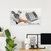 チェックメイトプリント ポスター (ホームオフィス)