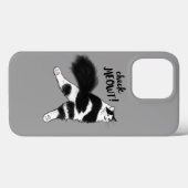 チェックメウおもしろいト – 白黒猫スプルート Case-Mate iPhoneケース (裏面 (横))