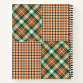 チェックモダングリーンオパーソナライズされたレンジ ノートブック (裏面)