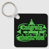 チェックライドを通過するおめでとう! keychain キーホルダー (正面)