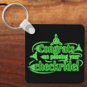 チェックライドを通過するおめでとう! keychain キーホルダー (正面)