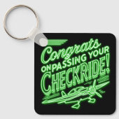チェックライドを通過するおめでとう! keychain キーホルダー (正面)