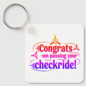 チェックライドを通過するおめでとう! keychain キーホルダー (正面)