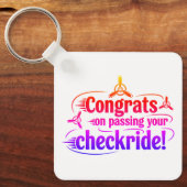 チェックライドを通過するおめでとう! keychain キーホルダー (正面)