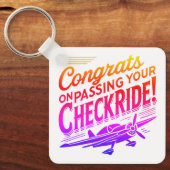 チェックライドを通過するおめでとう! keychain キーホルダー (正面)