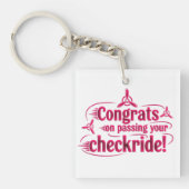 チェックライドを通過するおめでとう! keychain キーホルダー (正面)