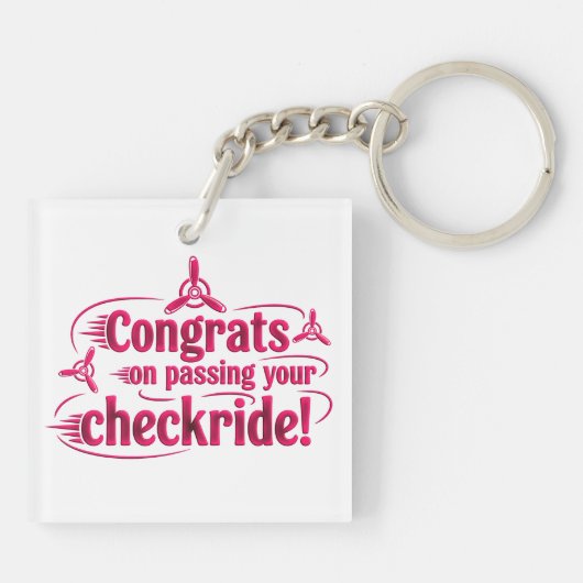 チェックライドを通過するおめでとう! keychain キーホルダー (裏面)