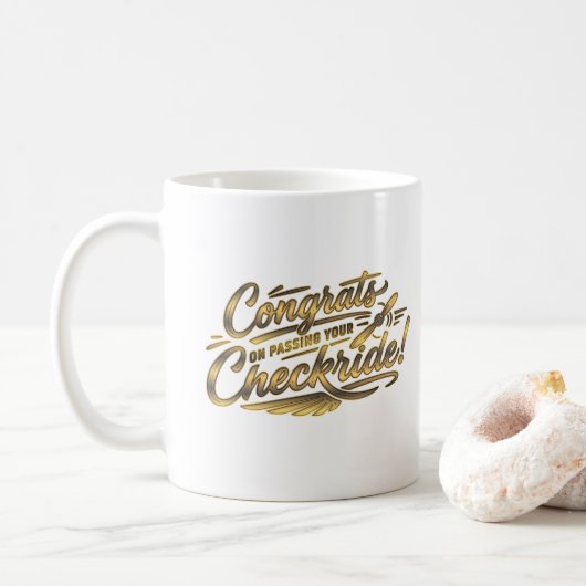 チェックライド合格おめでとう！ コーヒーマグカップ (ドーナツ)