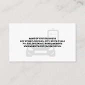 チェックリストと車のアイコン 名刺 (裏面)