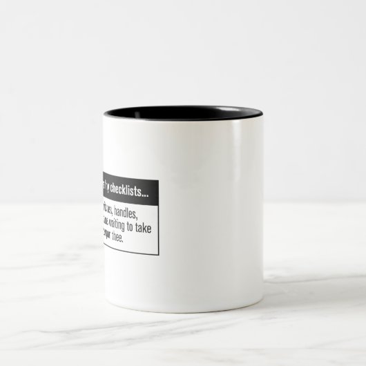 チェックリストの航空ユーモアを無視しないで下さい ツートーンマグカップ (中央)