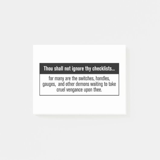 チェックリストの航空ユーモアを無視しないで下さい ポストイット (正面)