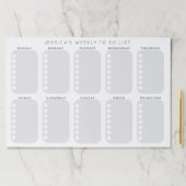 チェックリストの週次プランナー予定を実行するには ペーパーパッド (インサイチュ)