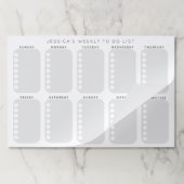 チェックリストの週次プランナー予定を実行するには ペーパーパッド (折り畳み)