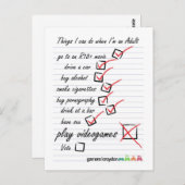 チェックリストの郵便はがき ポストカード (正面/裏面)