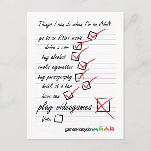 チェックリストの郵便はがき ポストカード (正面)