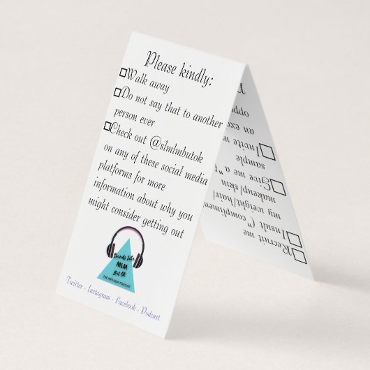 チェックリストカードを配って下さい 名刺 (裏面)