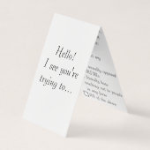 チェックリストカードを配って下さい 名刺 (正面)