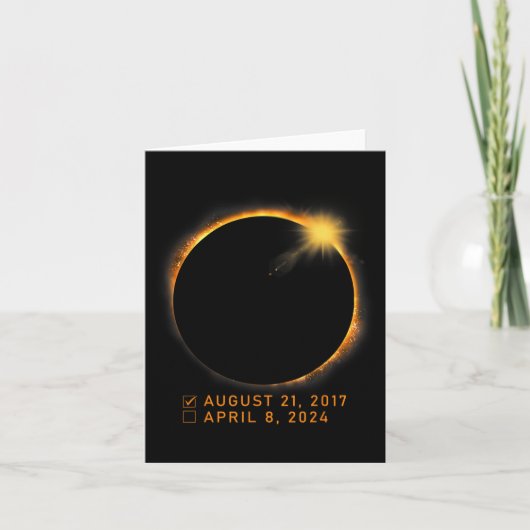 チェックリスト太陽のトータル日食2024年4月8日日食 カード (正面)