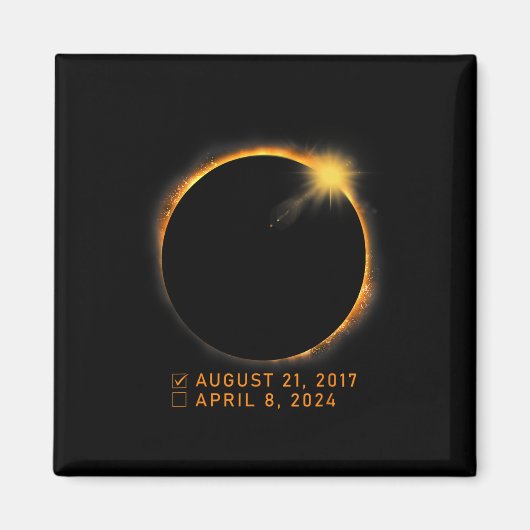 チェックリスト太陽のトータル日食2024年4月8日日食 マグネット (正面)