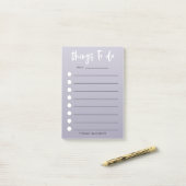 チェックリスト紫モダン色のグラデーション事 ポストイット (デスク上)