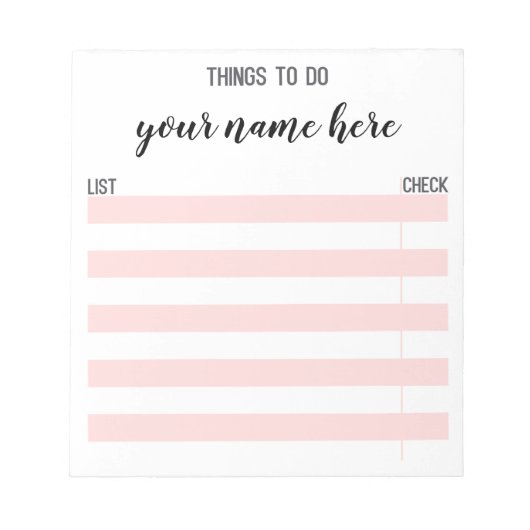 チェックリパーソナライズされたップメモ帳 ノートパッド (正面)