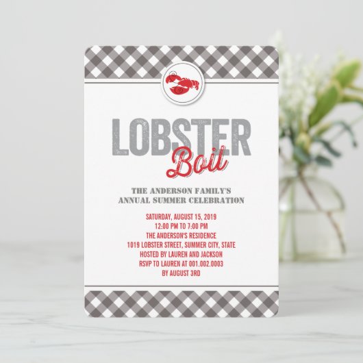 チェックロブスターBoil Annual Summerパーティー招待状 招待状 (スタンド正面)