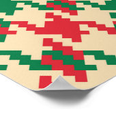 チェック千鳥格子のパターン、犬の歯デザイン。 ポスター (角)