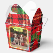 チェック柄がかわいいジャックラッセルテリアの子犬たちとクリスマス♡ フェイバーボックス (見開き)