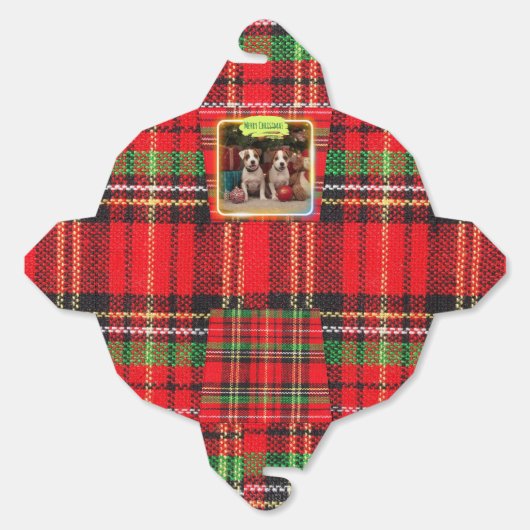 チェック柄がかわいいジャックラッセルテリアの子犬たちとクリスマス♡ フェイバーボックス (見開き)