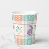 チェック柄のイースター 紙コップ (裏面)