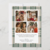 チェック柄のクリスマスカードに写真を入れられるホリデーカード シーズンカード (裏面)