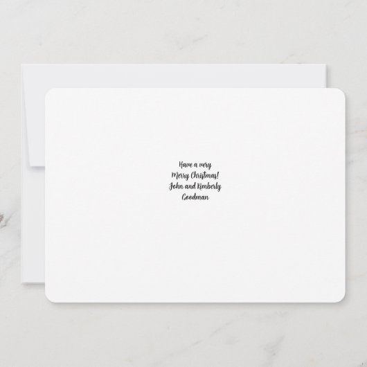 チェック柄のクリスマスカード (裏面)