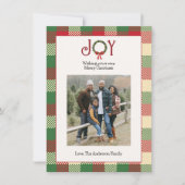 チェック柄のクリスマス写真 シーズンカード (正面)