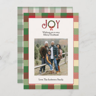 チェック柄のクリスマス写真 シーズンカード
