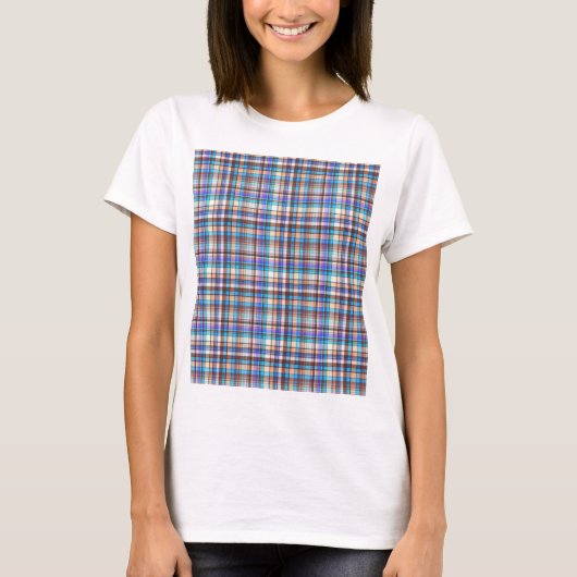 チェック柄のプリントパターン-57688 Tシャツ (正面)