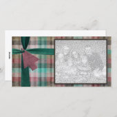 チェック柄のホリデー写真テンプレート シーズンカード (正面/裏面)