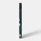 チェック柄のモコモコフラワー iPhoneケース (左側面)